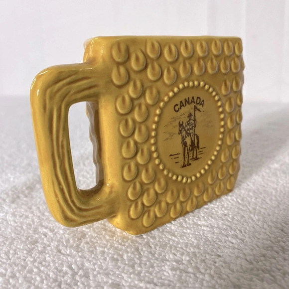 Vintage You Asked For Half A Cup Of Coffee Yellow Ochre Ceramic Owl Half Mug - Picture 5 of 13